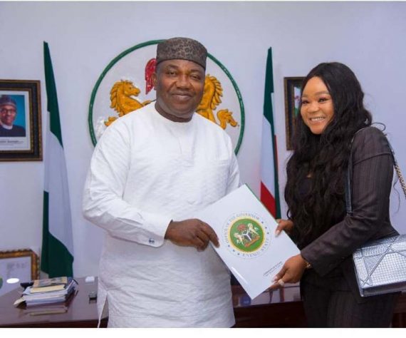 Gov. Ugwuanyi appoints Nollywood star Rachael Okonkwo Youth Ambassador