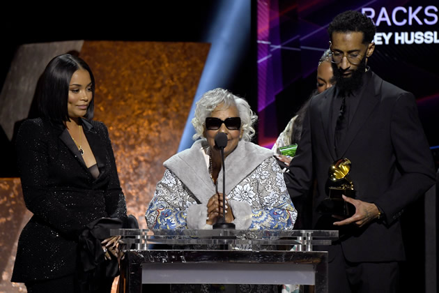 Rapper Nipsey Hussle wins two posthumous Grammys