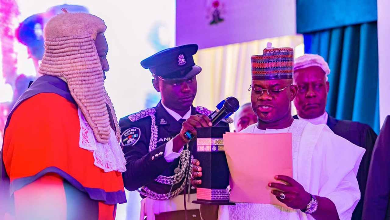 Yahaya Bello takes oath of office, urges support