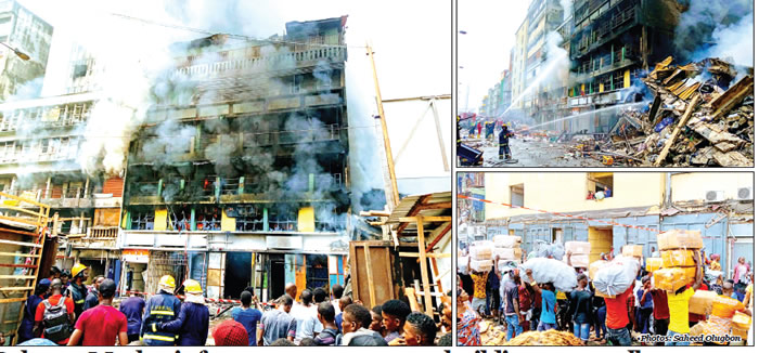 Balogun Market inferno consumes seven buildings, two collapse