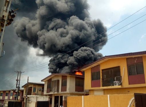 BREAKING: Fire guts NNPC petrol station in Lagos